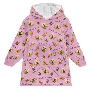 I'm A Simple Woman - Personalized Oversized Blanket Hoodie - Birthday Mother's Day Gift For Dog Mom, Cat Mom