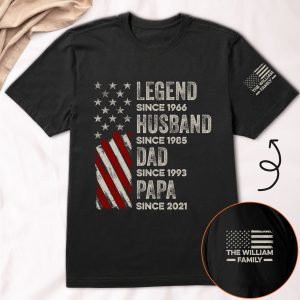 Legend, Husband, Dad And Grandpa Custom Family Name - PersonalizedOne Size Shirt